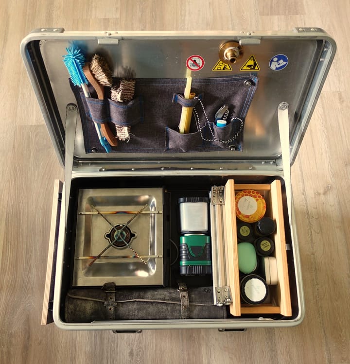 An aluminium box for camping